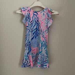 Lilly Pulitzer Girls dress in kaleidoscope coral size L